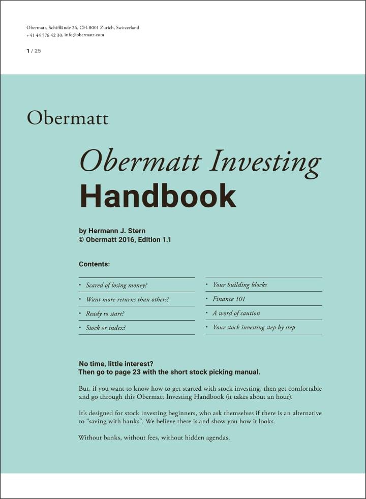 Subscribe to the Obermatt Stock Update Subscribe to the Obermatt Stock Update